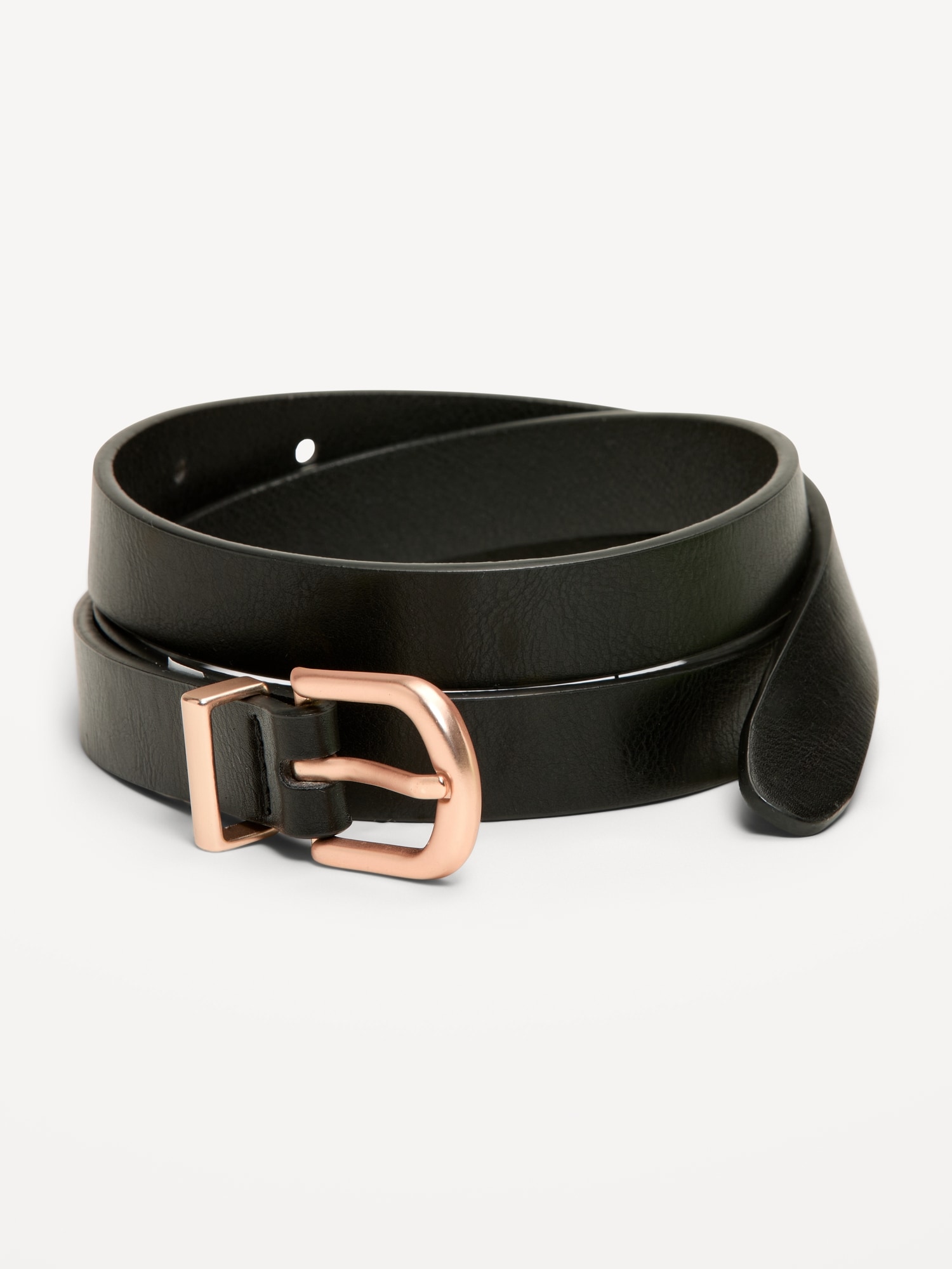 Classic Slim Faux-Leather Belt