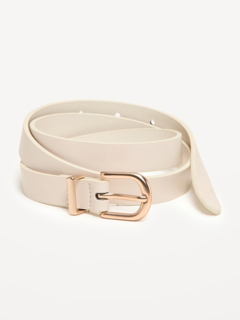 Classic Slim Faux-Leather Belt