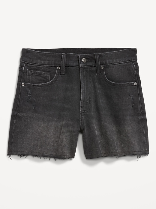 Image number 1 showing, Curvy High-Waisted OG Jean Cut-Off Shorts -- 4-inch inseam