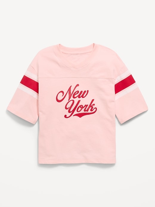 Image number 2 showing, Oversized Football-Style T-Shirt for Girls