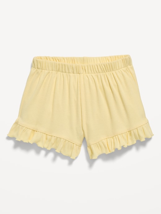 Image number 1 showing, Ribbed Ruffled Shorts for Toddler Girls