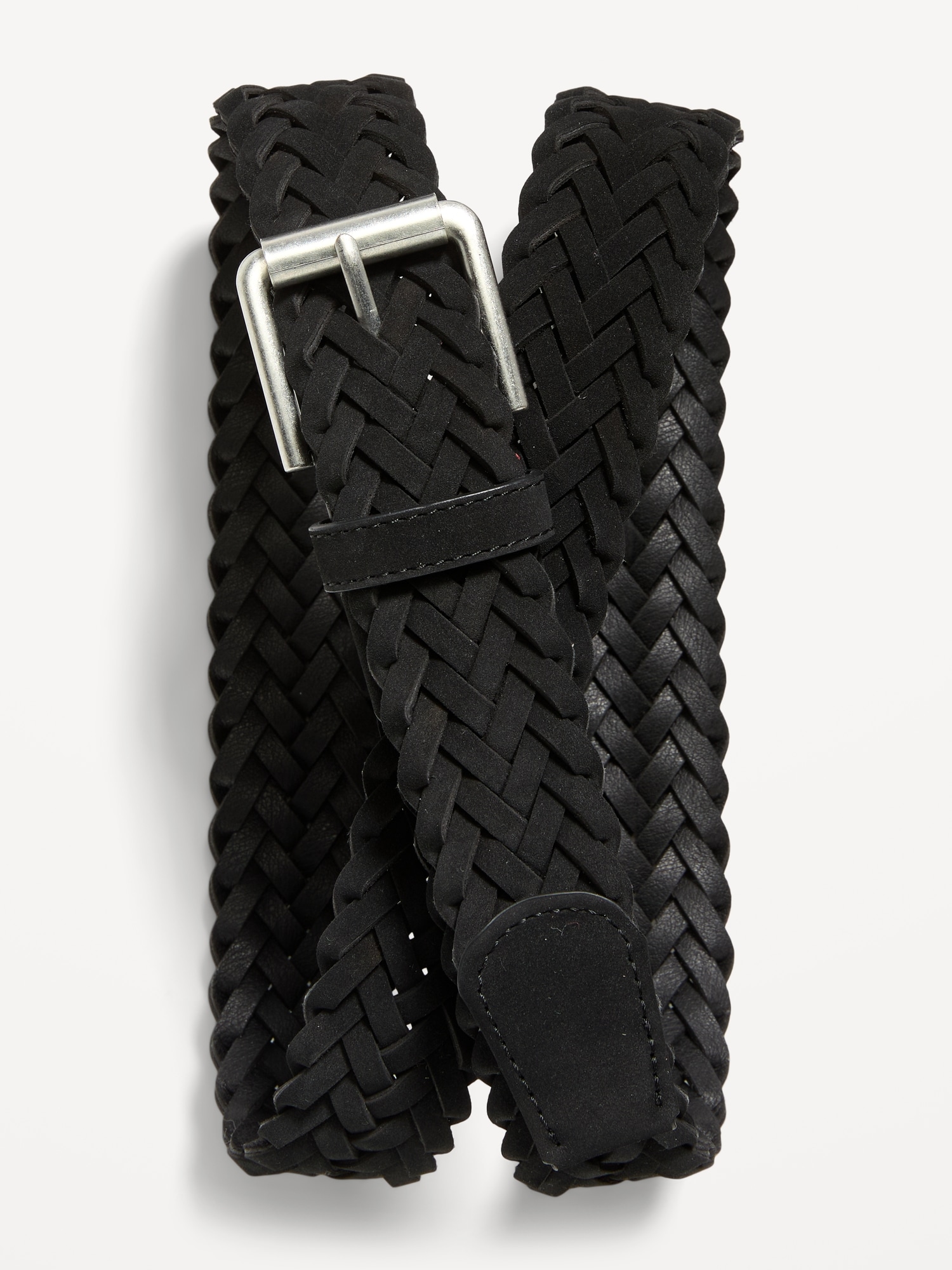 Braided Faux-Suede Belt for Men
