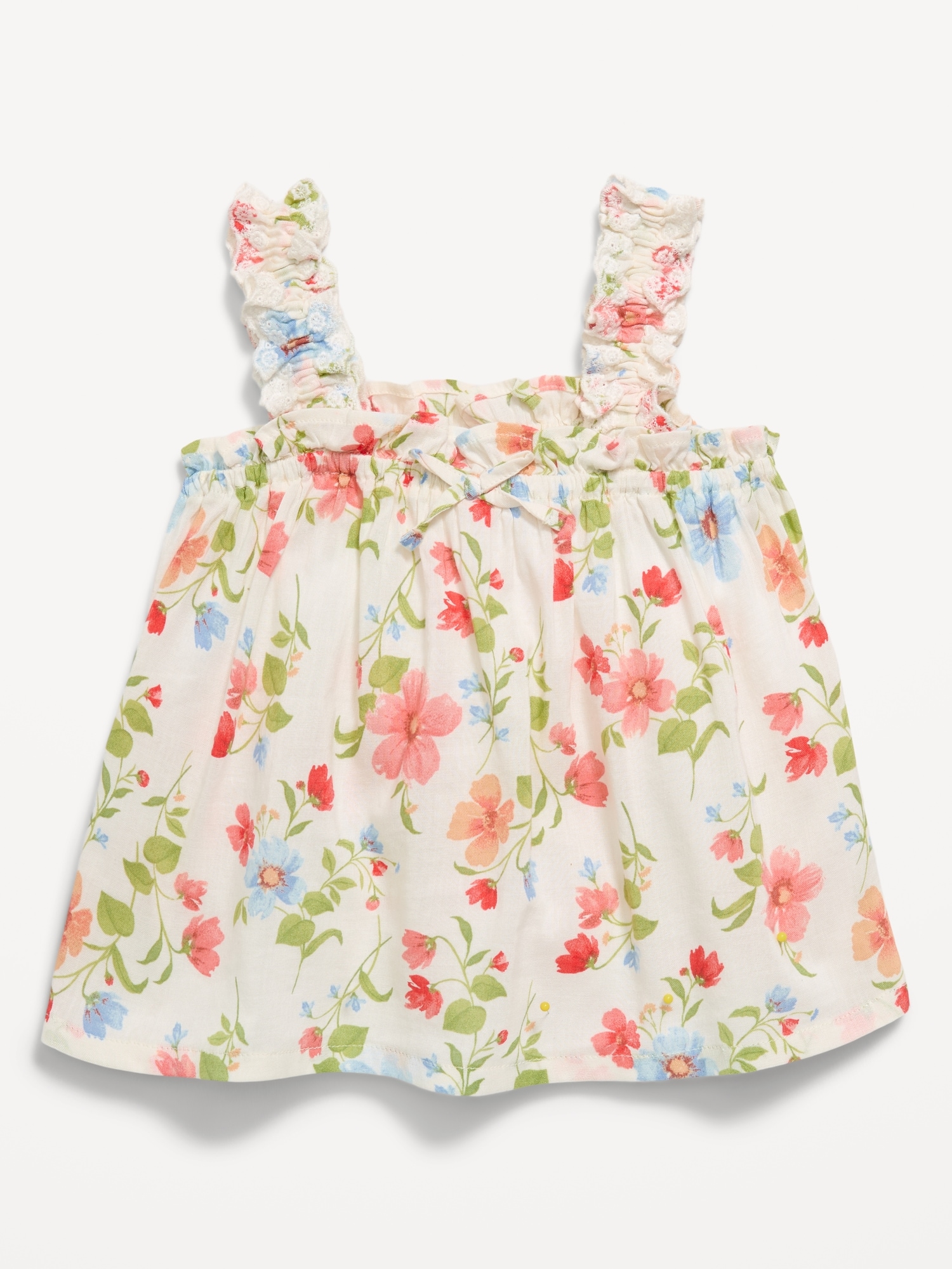 Printed Sleeveless Ruffled Top for Toddler Girls