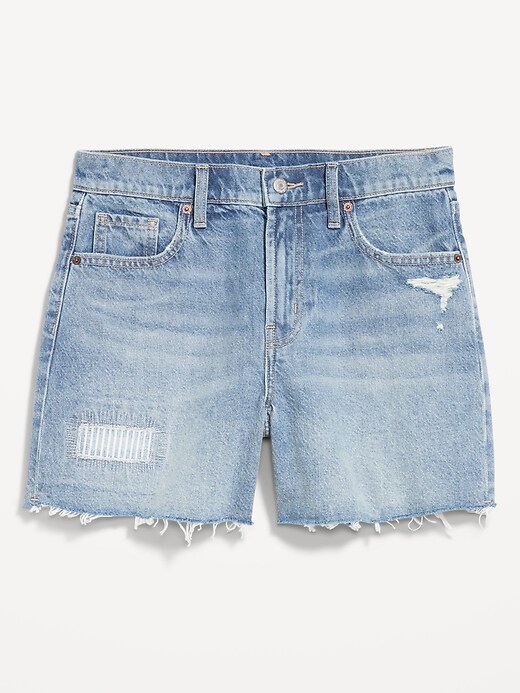 Image number 2 showing, Curvy High-Waisted OG Jean Cut-Off Shorts -- 5-inch inseam