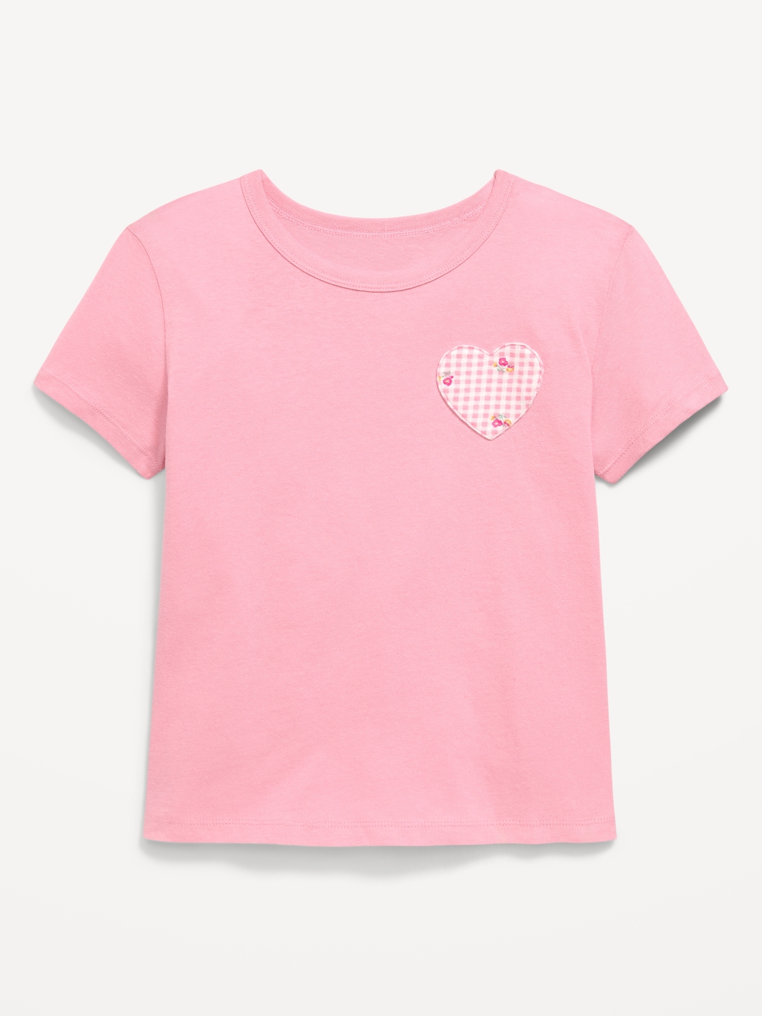 Softest Short-Sleeve Heart-Pocket T-Shirt for Girls
