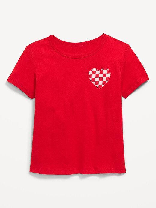 Image number 1 showing, Softest Short-Sleeve Heart-Pocket T-Shirt for Girls