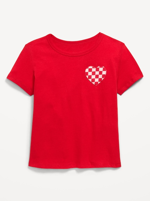 Softest Short-Sleeve Heart-Pocket T-Shirt for Girls