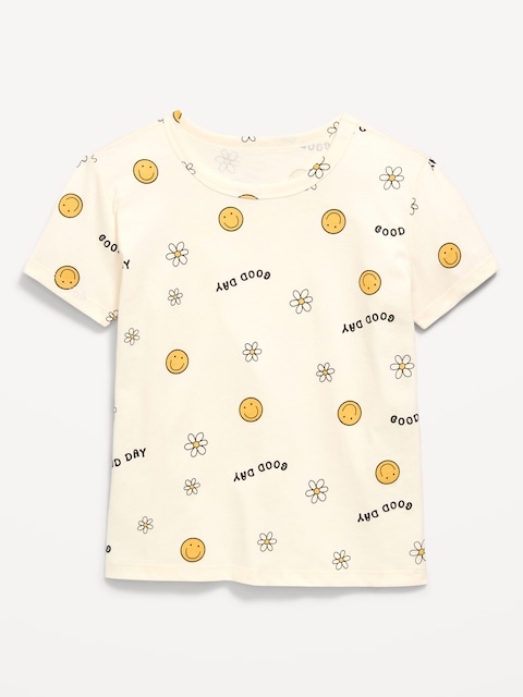 T-SHIRT ULTRA-DOUX À MANCHES COURTES À MOTIF POUR FILLE