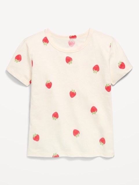 T-SHIRT ULTRA-DOUX À MANCHES COURTES À MOTIF POUR FILLE