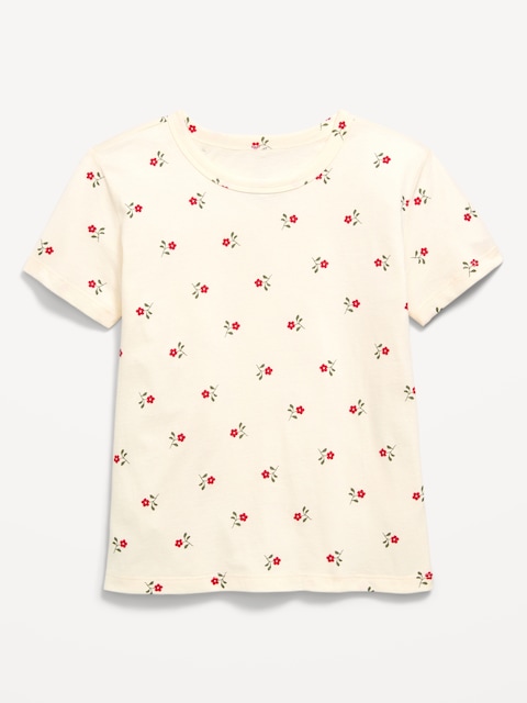 T-SHIRT ULTRA-DOUX À MANCHES COURTES À MOTIF POUR FILLE