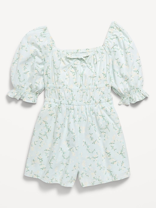 Image number 1 showing, Printed Fit and Flare Romper for Girls