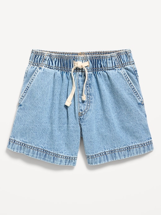 Image number 4 showing, High-Waisted Pull-On Jean Shorts for Girls