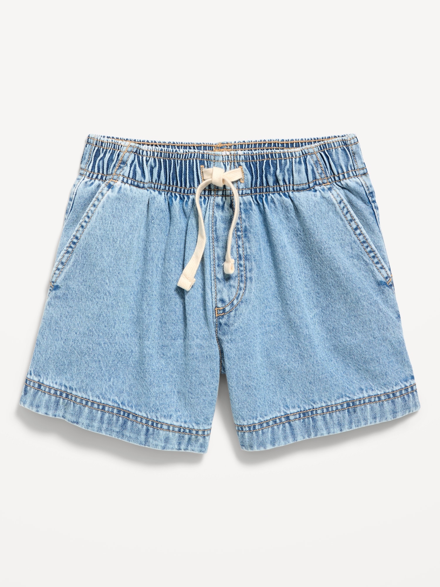 High-Waisted Pull-On Jean Shorts for Girls