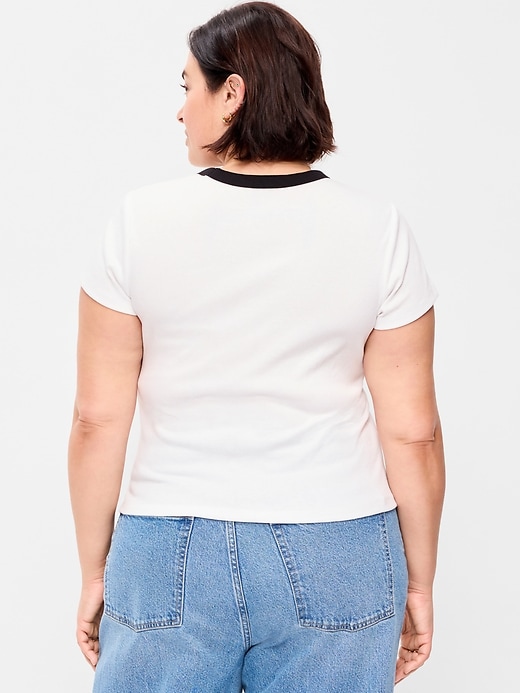 Image number 9 showing, Snug Ribbed Crop T-Shirt