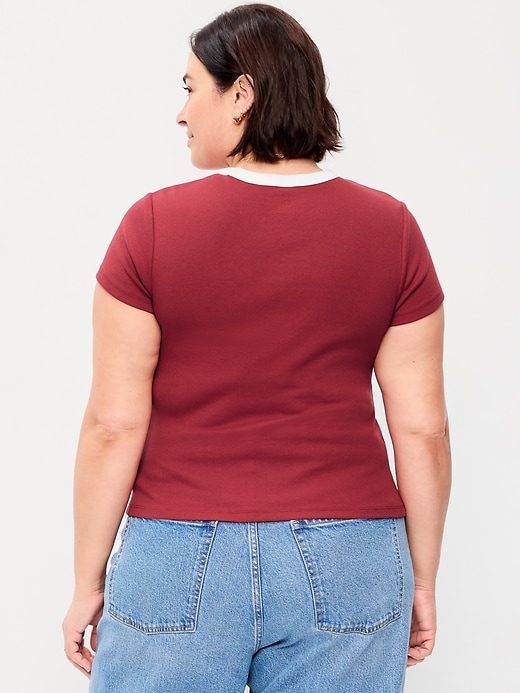 Image number 9 showing, Snug Ribbed Crop T-Shirt