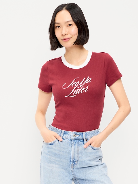 Snug Ribbed Crop T-Shirt