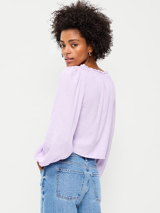 Image number 2 showing, Long-Sleeve Button-Down Top