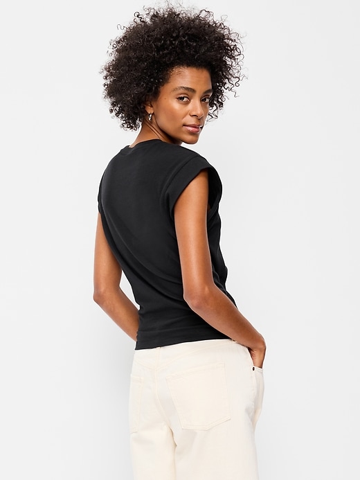 Image number 2 showing, Cap-Sleeve Side-Cinch Top