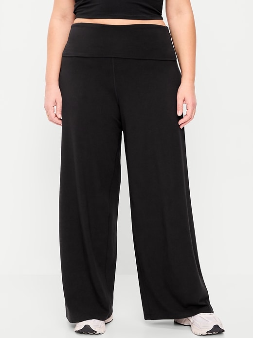 Image number 6 showing, High-Waisted PowerChill Fold-Over Wide-Leg Pants