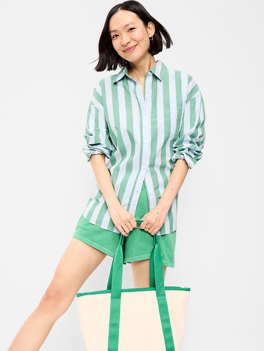 Image number 3 showing, Oversized Button-Down Boyfriend Shirt
