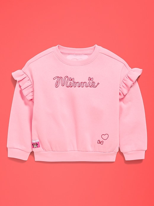 L'image numéro 2 présente Chandail en coton ouaté à manches volantées et à broderie Minnie Mouse Old Navy x Disney pour toute-petite