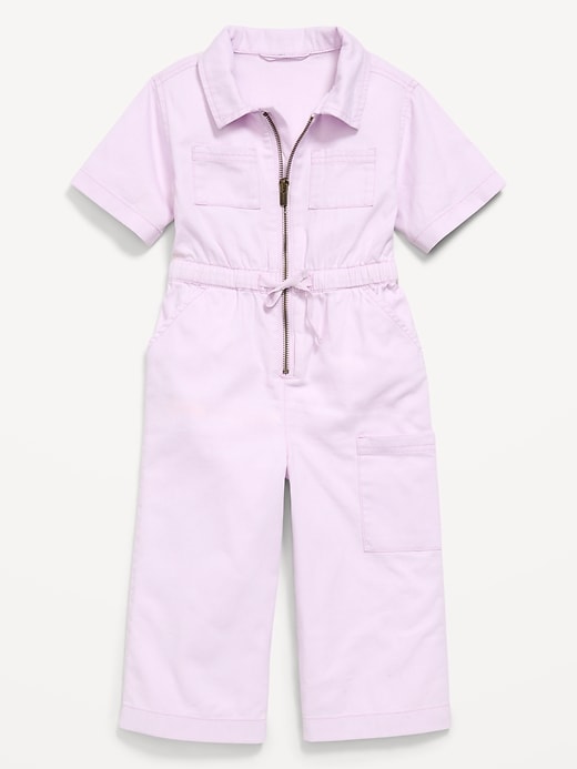 Image number 2 showing, Short-Sleeve Utility Jumpsuit for Toddler Girls