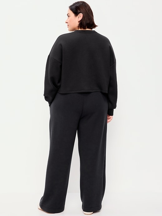 Image number 7 showing, High-Waisted Bounce Fleece Wide-Leg Sweatpants