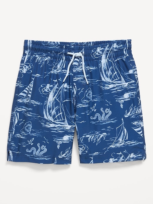 Image number 1 showing, Printed Swim Trunks for Boys