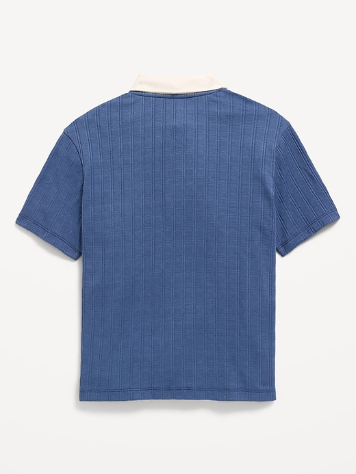 Image number 3 showing, Short-Sleeve Quarter-Zip Polo Shirt for Boys