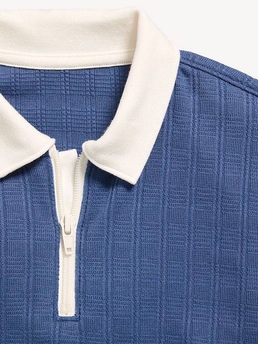 Image number 4 showing, Short-Sleeve Quarter-Zip Polo Shirt for Boys