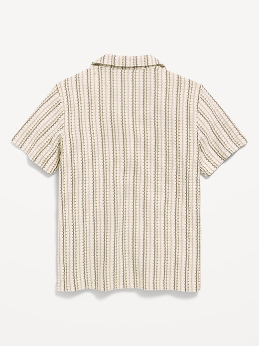 Image number 3 showing, Oversized Short-Sleeve Sweater-Knit Shirt for Boys