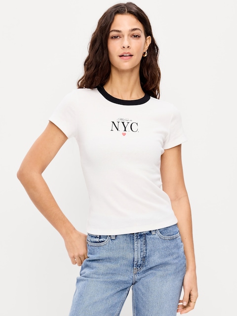 Snug Ribbed Crop T-Shirt
