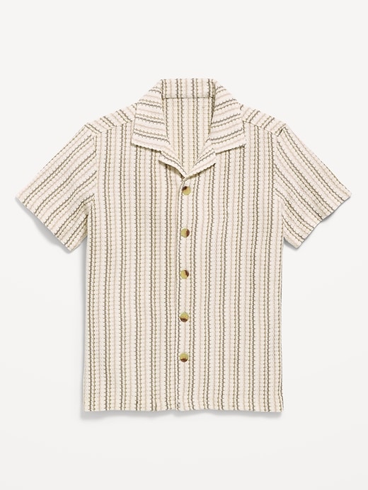 Image number 2 showing, Oversized Short-Sleeve Sweater-Knit Shirt for Boys