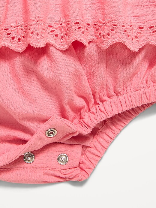 Image number 4 showing, Printed Ruffled Smocked Romper for Baby