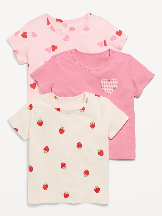 Image number 1 showing, Softest Short-Sleeve T-Shirt 3-Pack for Girls