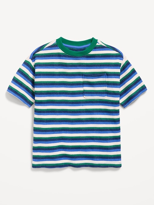 Image number 1 showing, Oversized Short-Sleeve Waffle-Knit T-Shirt for Toddler Boys