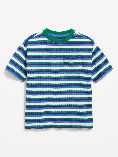 Oversized Short-Sleeve Waffle-Knit T-Shirt for Toddler Boys