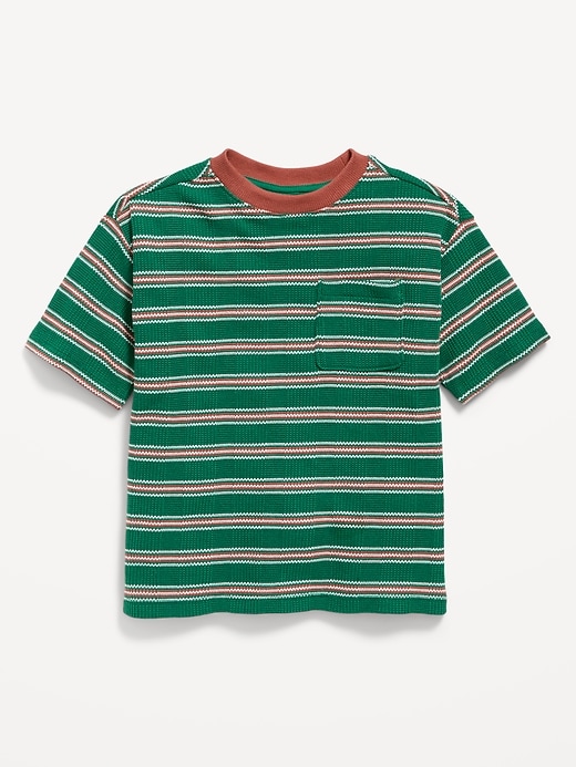Image number 2 showing, Oversized Short-Sleeve Waffle-Knit T-Shirt for Toddler Boys