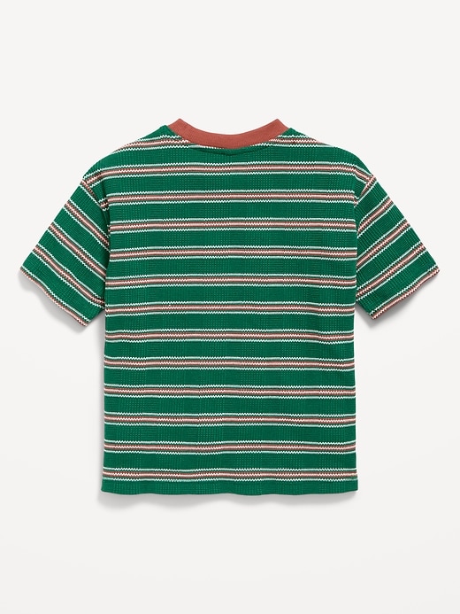 Image number 3 showing, Oversized Short-Sleeve Waffle-Knit T-Shirt for Toddler Boys