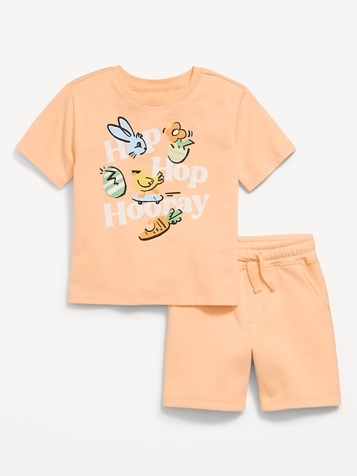 Image number 2 showing, Oversized Graphic T-Shirt and Shorts Set for Toddler Boys