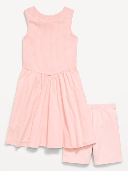 Image number 1 showing, Sleeveless Fit and Flare Dress and Biker Shorts Set for Girls