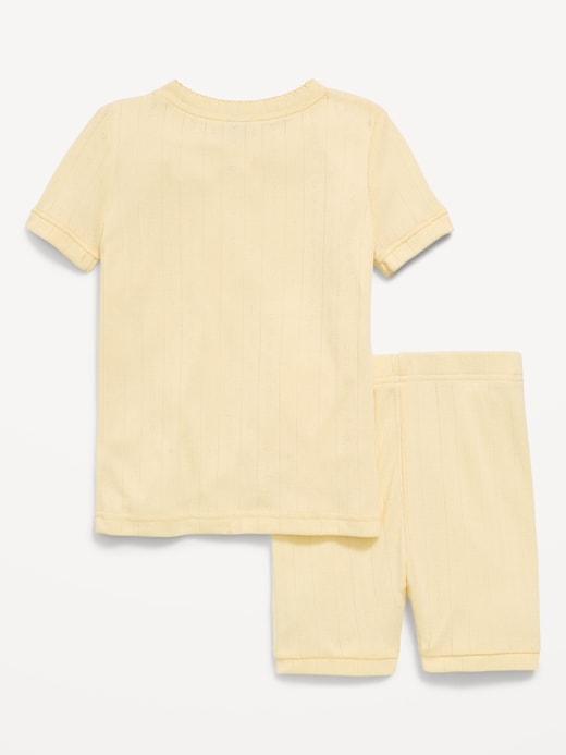 Image number 2 showing, Snug-Fit Pointelle-Knit Pajama Set for Toddler & Baby