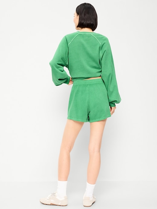 L'image numéro 3 présente Short en coton ouaté à taille très haute, entrejambe de 12,5 cm