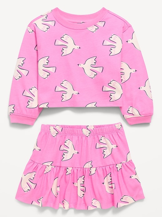 Image number 2 showing, Printed Long-Sleeve Top and Skirt Set for Toddler Girls