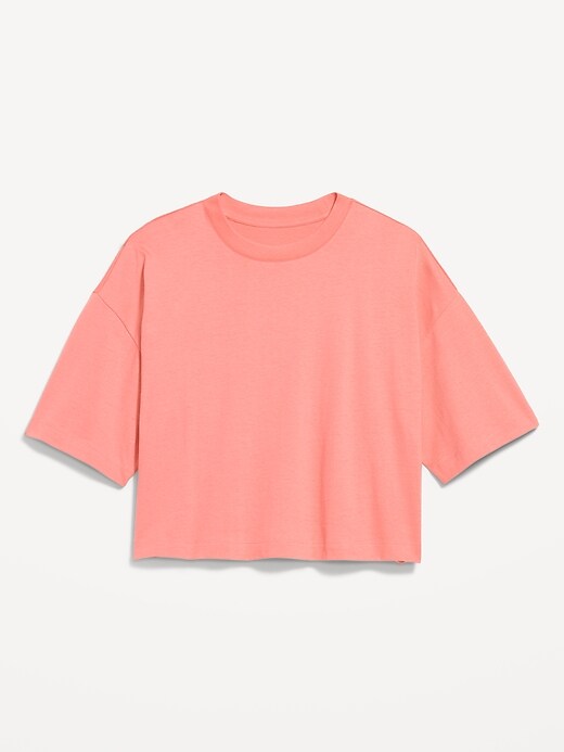 Image number 4 showing, Vintage Crew-Neck Oversized Crop T-Shirt