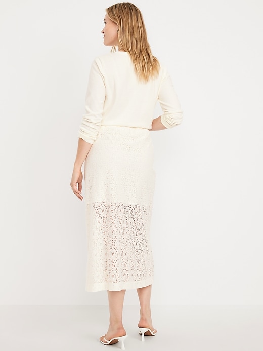 Image number 4 showing, High-Waisted Lace Midi Skirt