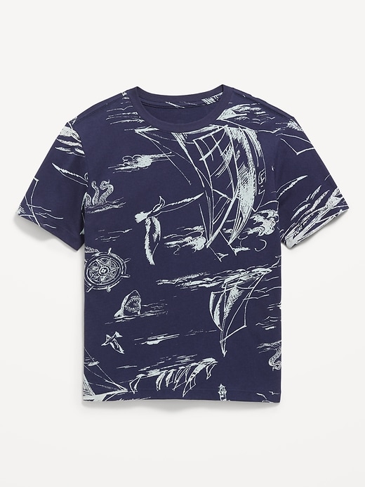 Image number 1 showing, Softest Printed Crew-Neck T-Shirt for Boys