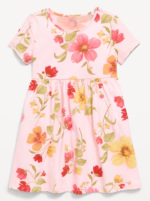 Printed Short-Sleeve Dress for Toddler Girls