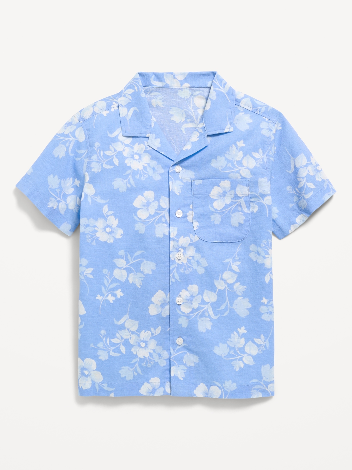 Printed Short-Sleeve Linen-Blend Shirt for Boys