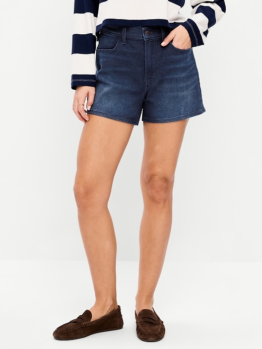 Image number 2 showing, High-Waisted Wow Jean Shorts -- 4-inch inseam